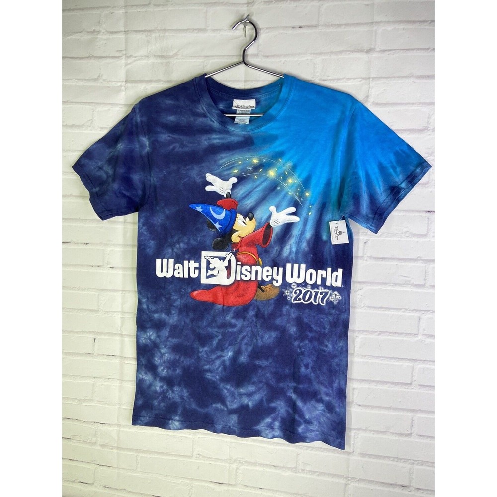 Walt Disney World Parks Mickey Mouse Fantasia 2017 Tie Dye T-Shirt Womens Small